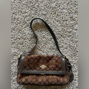 Coach Etta Small Flap Shoulder Bag In Signature Chenille